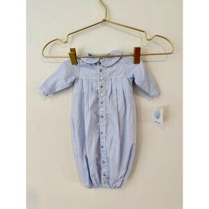 NEW Petit Ami Blue Smocked Gown Preemie Airplanes Embroidered